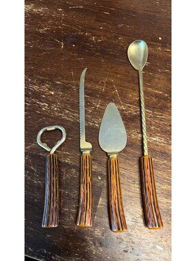 Barware/Cheese Set Faux Wood Handles Bottle Opener Cheese Knife/Spreader Cocktai
